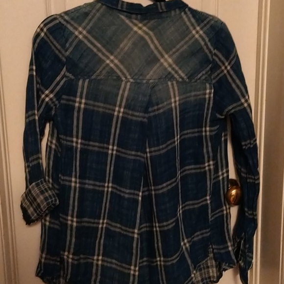 Thread & Supply Blue Plaid Shirt S NWOT - Picture 6 of 6